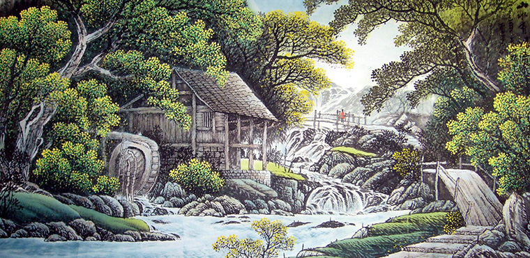 乡村风格山水画