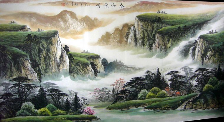 六尺水彩风景画